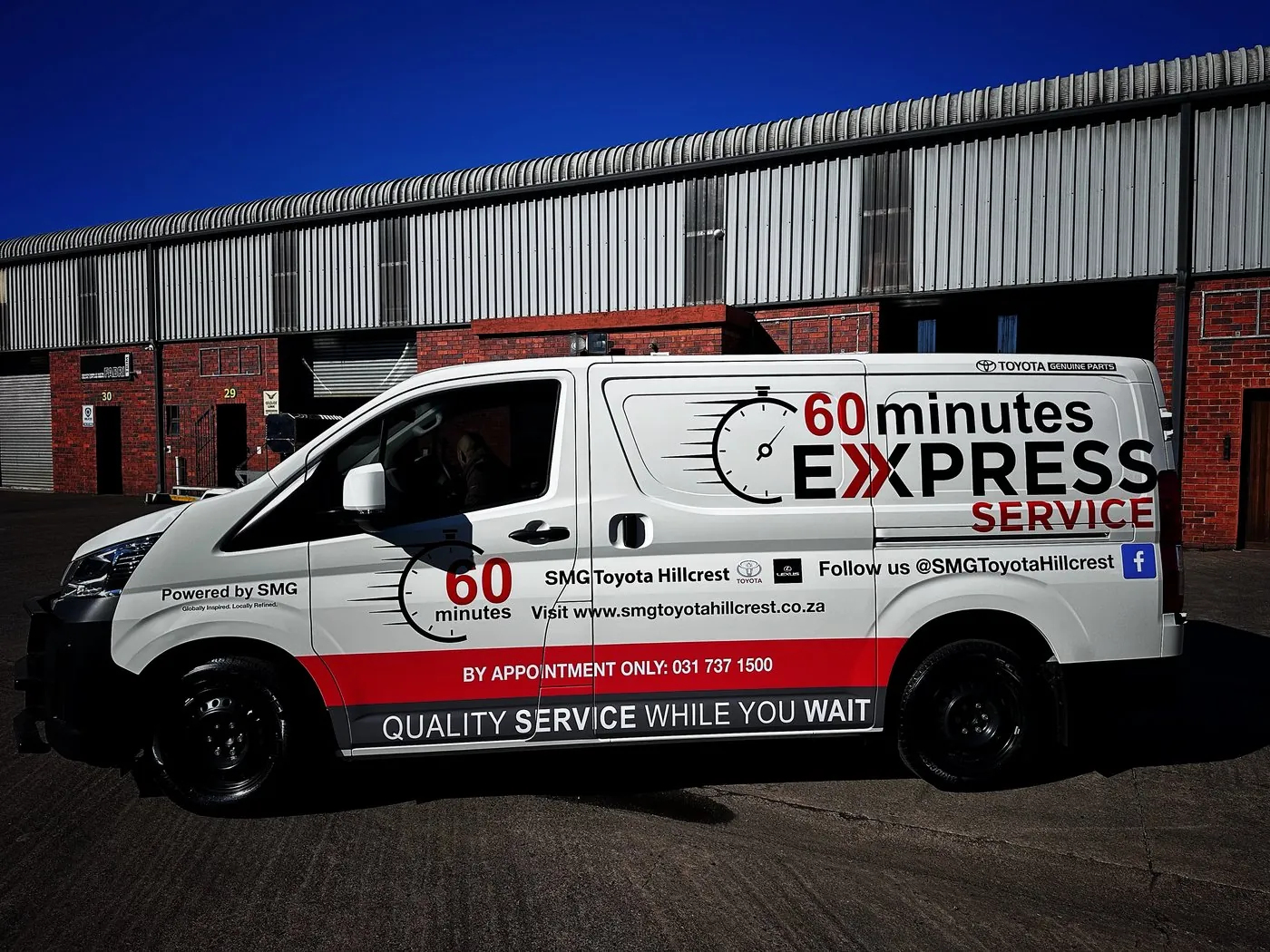 SMG Toyota Hillcrest service van fleet branding