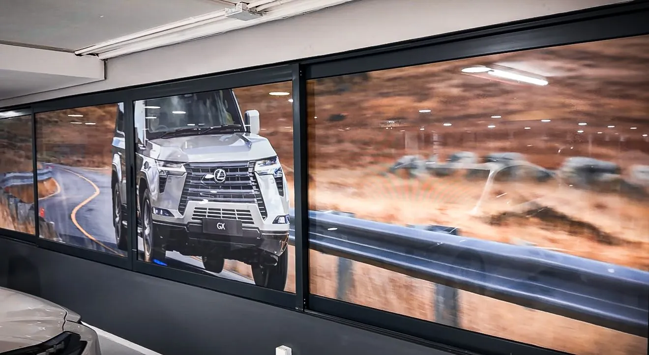 Lexus GX shopfront window contravision graphics