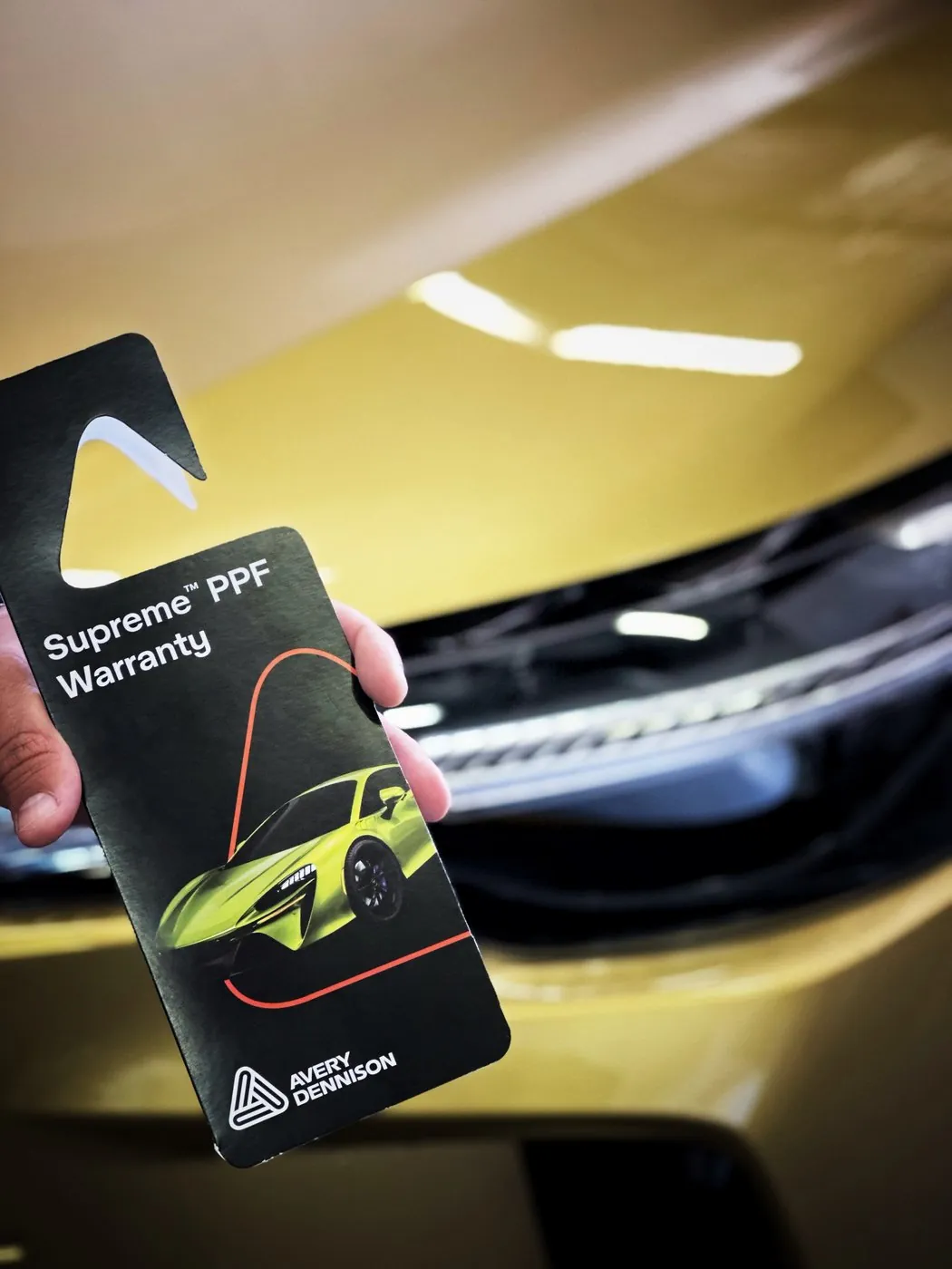 Avery Dennison Supreme PPF warranty on a wrapped vehicle